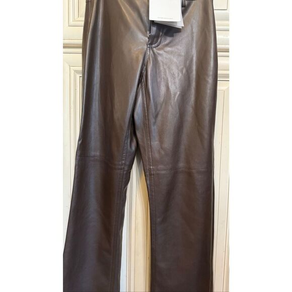 Jakke Women's High Rise Faux Leather Cindy Trousers Chocolate Small NWT - Picture 8 of 11